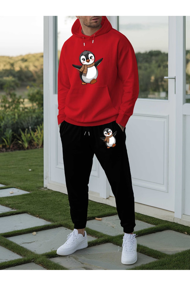 Sweatshirt Sweatpants Jogger Special Printed Tracksuit Set Hooded