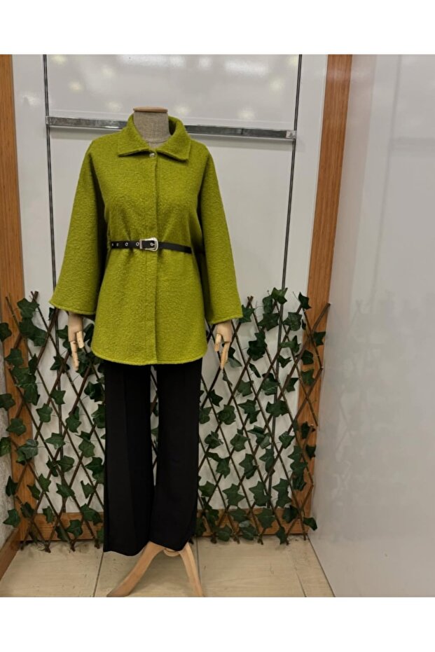 Kadın Kemerli Buklet Panço - 1