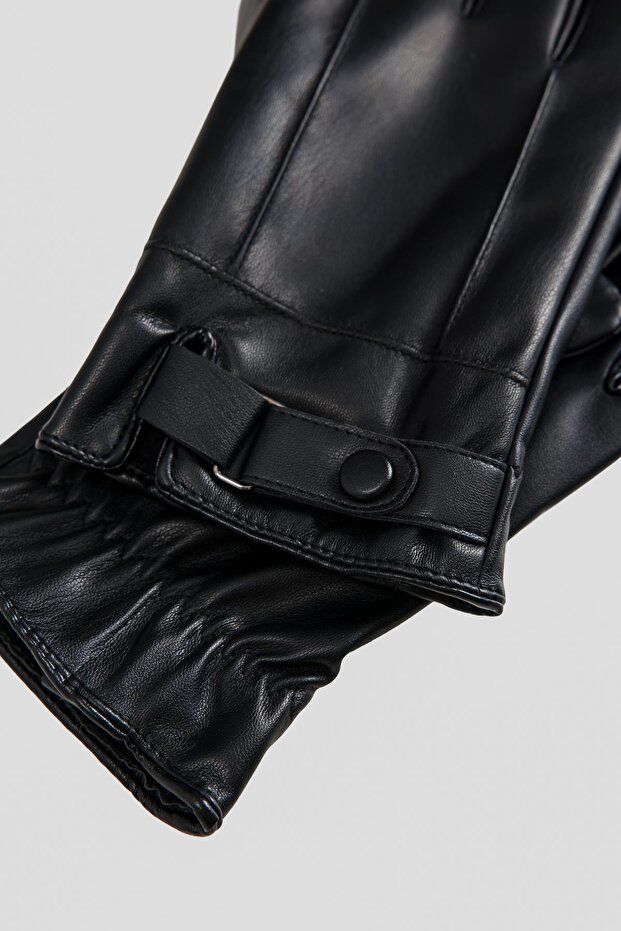 Siyah Suni Deri Eldiven - 3