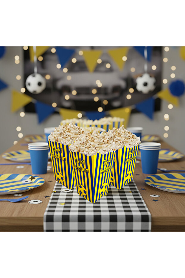 Yellow Navy Blue Fan Football Themed Birthday Egypt Box – Party Treats Presentation
