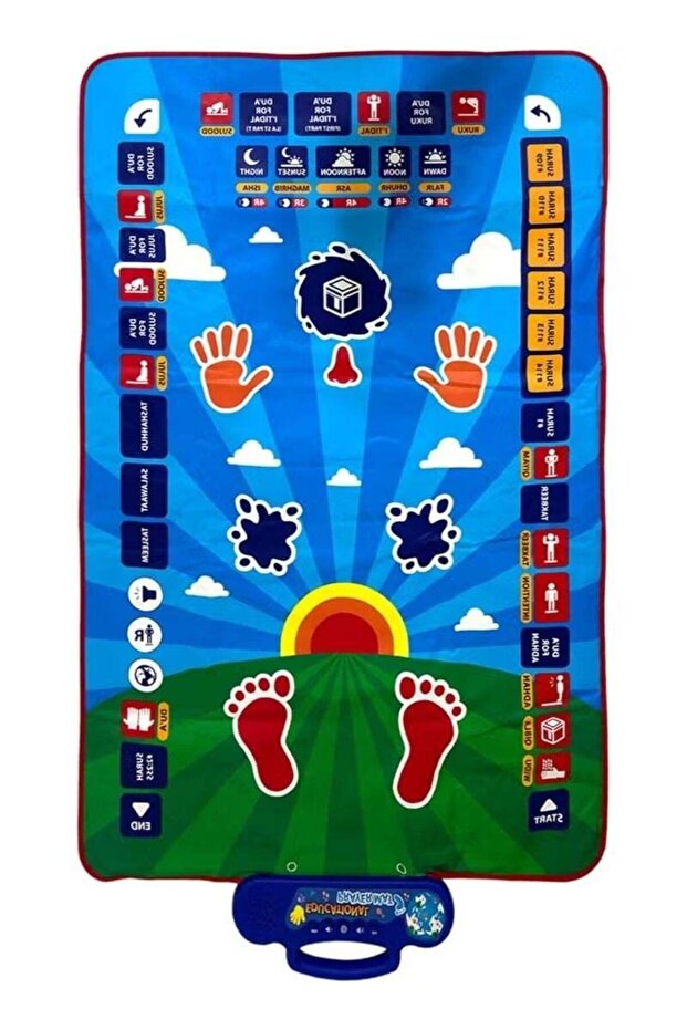 Kids Electronic Muslim Prayer Mat – Islamic Educational Rug with Quran Surahs, Adhan, Dua & Prayer