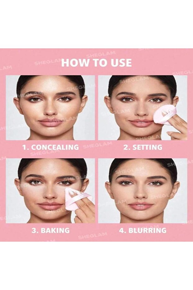 Baby Pink Puff Powder Sponge 3 Pieces - 2