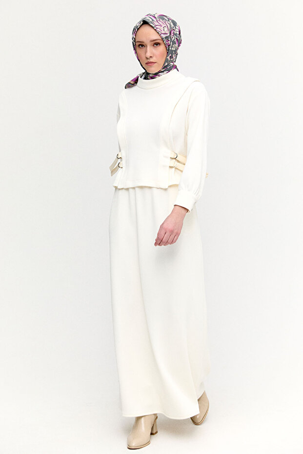 Deri Kemerli Örme İkili Takım - 3