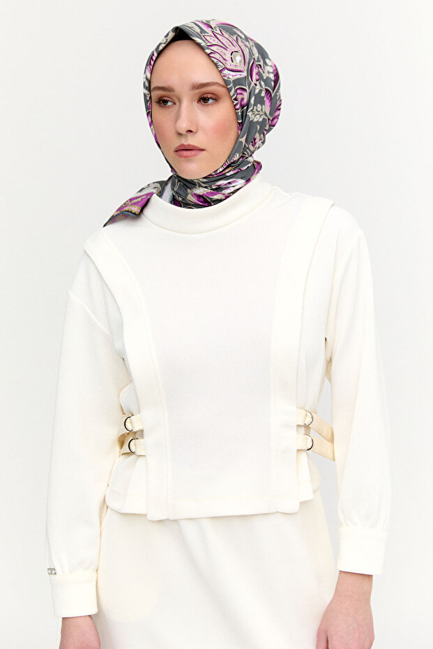 Deri Kemerli Örme İkili Takım - 4