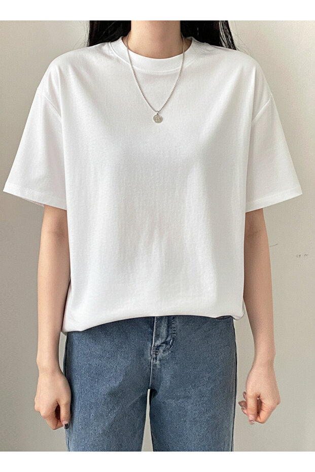 KADIN BASIC BİSİKLET YAKA TİŞÖRT - 4