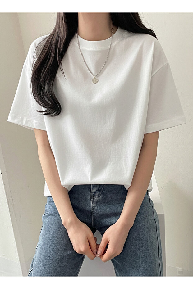 KADIN BASIC BİSİKLET YAKA TİŞÖRT - 5