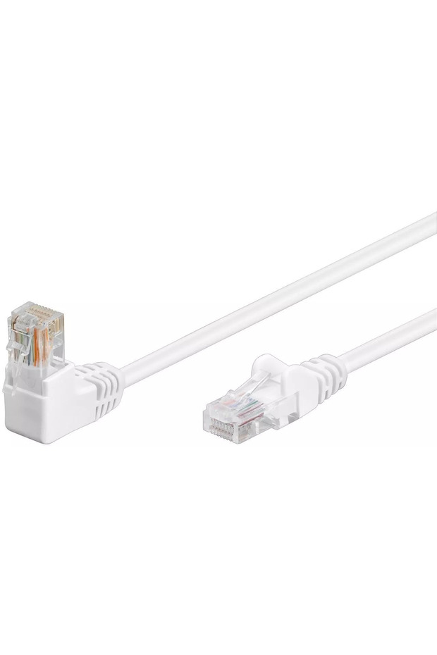 Cablu patch UTP CAT5e RJ45 1x90 grade 2m alb