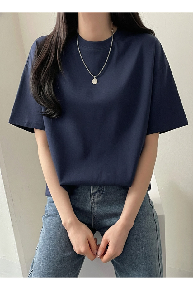 KADIN BASIC BİSİKLET YAKA TİŞÖRT - 4