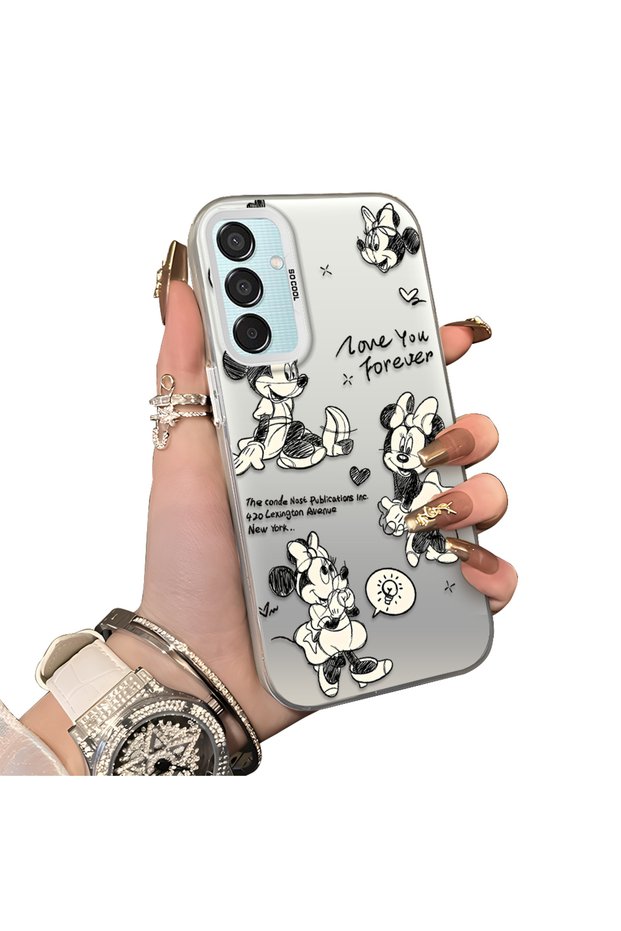 Samsung Galaxy M15 Compatible Silicone Edge Hard Back Anti-Fall Case Mickey Mouse