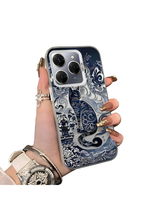 Tecno Spark 20 Pro Compatible Silicone Edge Hard Back Anti-Fall Case Classic Pattern