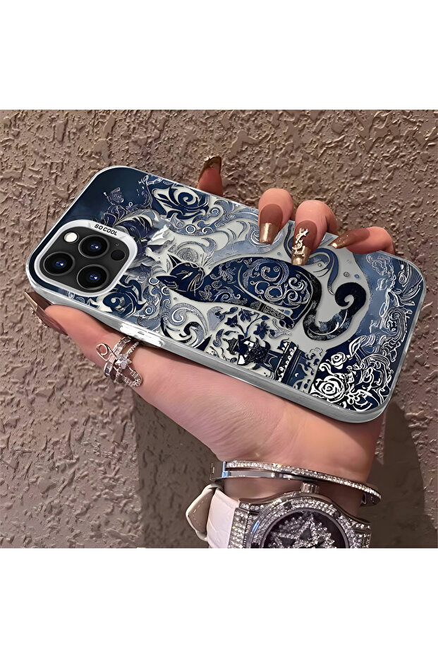 غطاء حماية متوافق مع آيفون 16 برو ماكس، مصنوع من السيليكون مع حافة صلبة وظهر مضاد للسقوط، تصميم كلاسيكي - 2