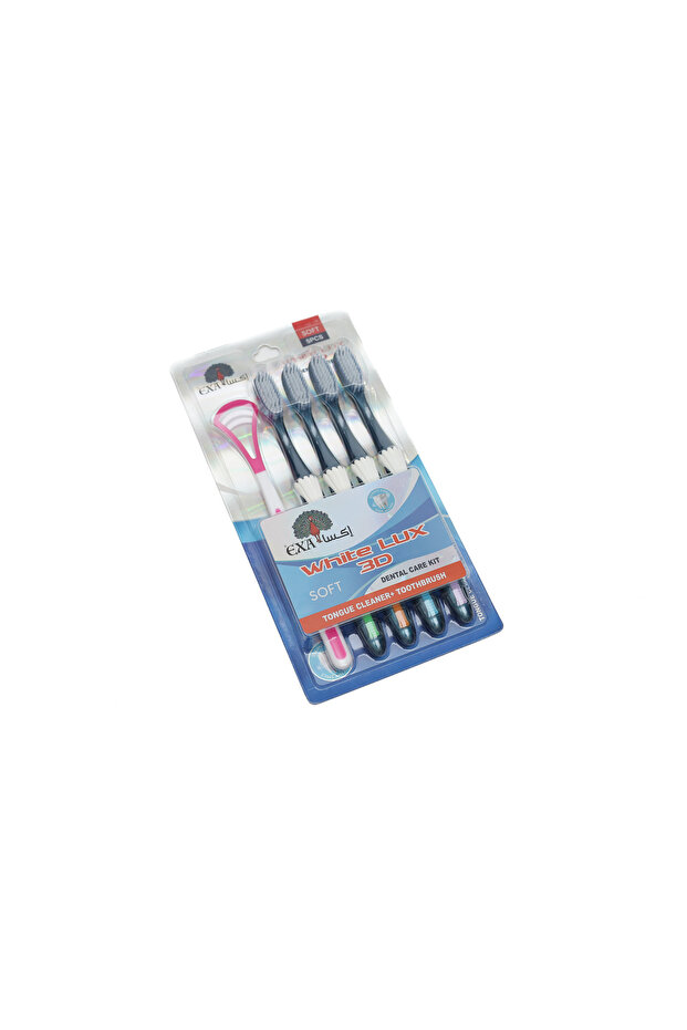 Exa 3D Medium Toothbrush Set (4 pieces)