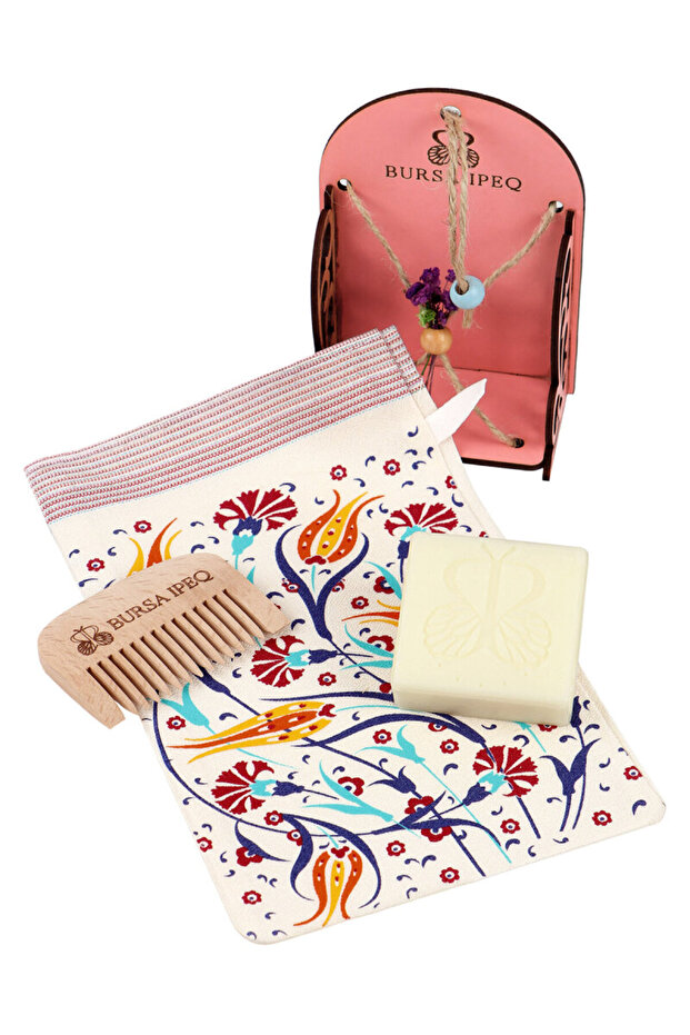 مجموعة حمام تركي هدية بنمط زهرة التوليب الصفراء - 2