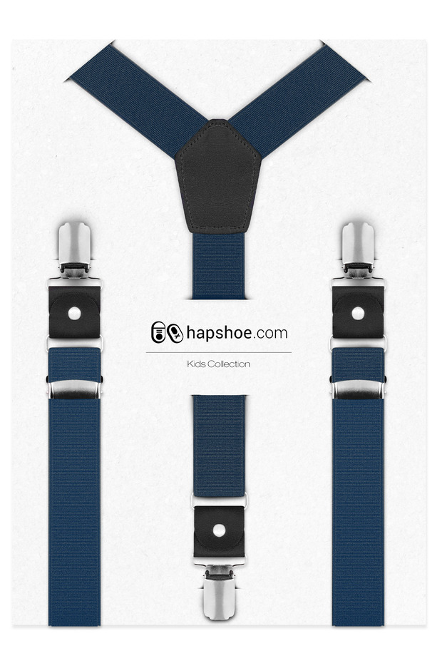 Navy Blue Children's Belt Trouser Strap with Adjustable Clip
