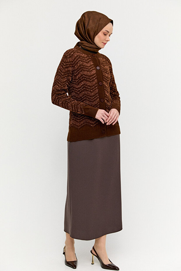 Sim Detaylı Triko Hırka - 3