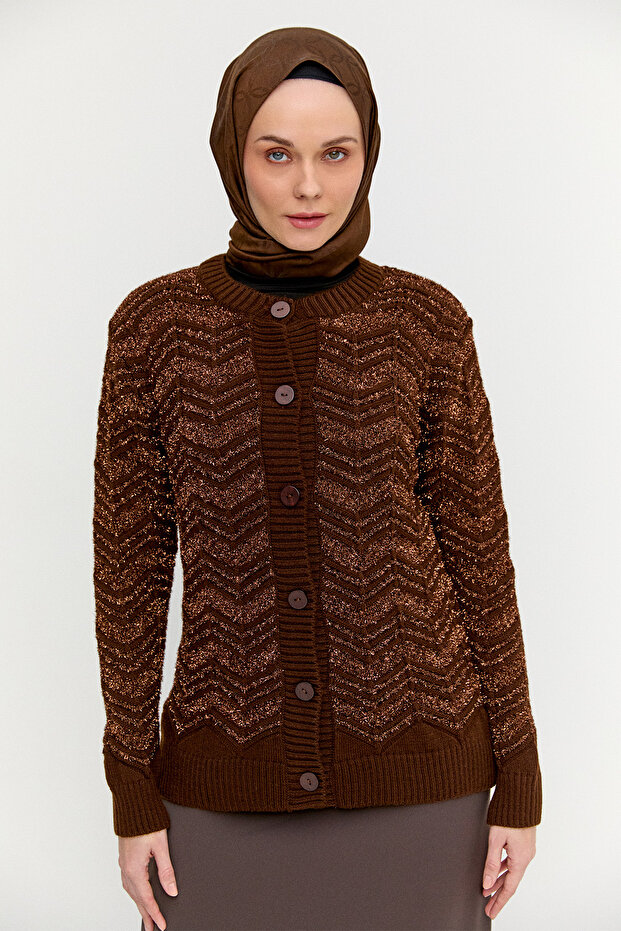 Sim Detaylı Triko Hırka - 4