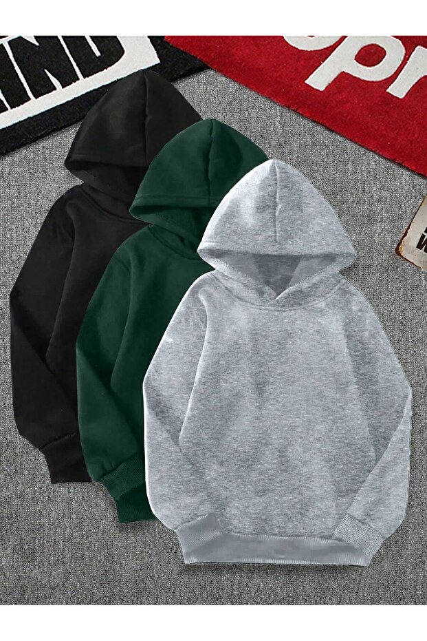 3 Pieces Advantage Package Hooded Pocket Sweatshirt