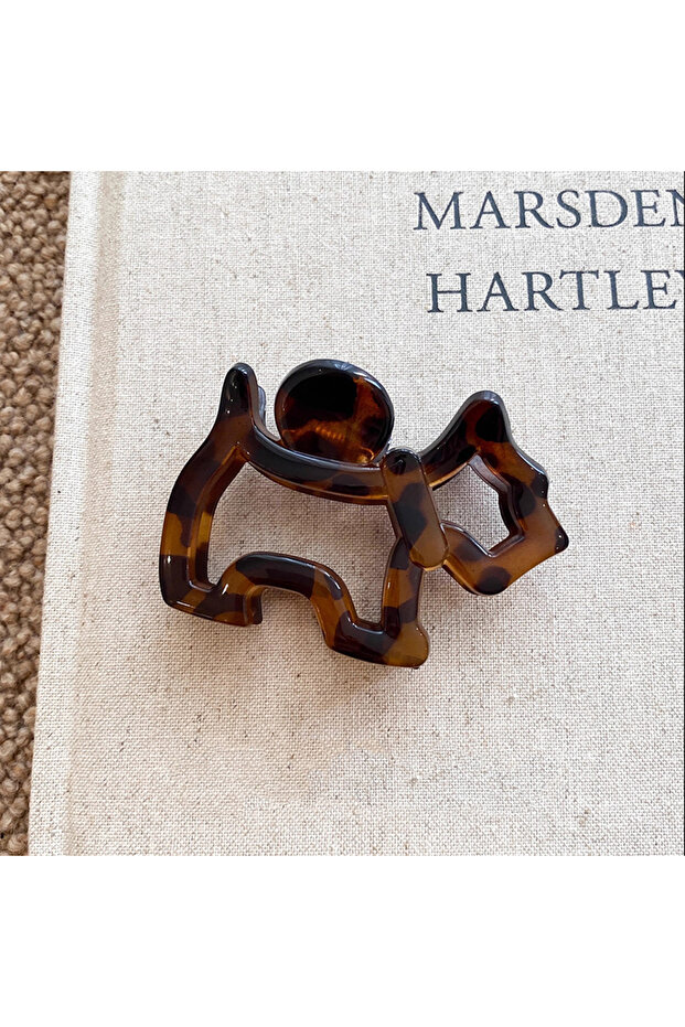 مشبك معدني كبير الحجم بنقشة الفهد Ef-04 - 2