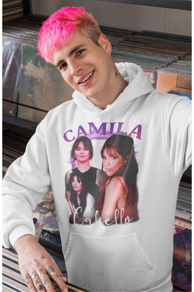 Unisex Camila Cabello Printed Hooded Sweatshirt, Oversized Music Themed Hoodie