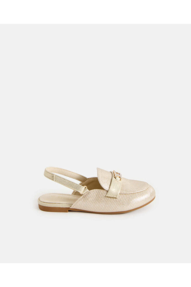 Girls Gold Glitter Embellished Mule