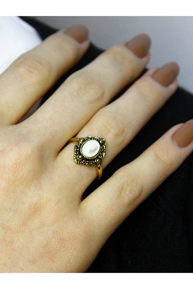Natural Stone Natural Stone Inlaid Antique Adjustable Women's Ring Euy20Sf