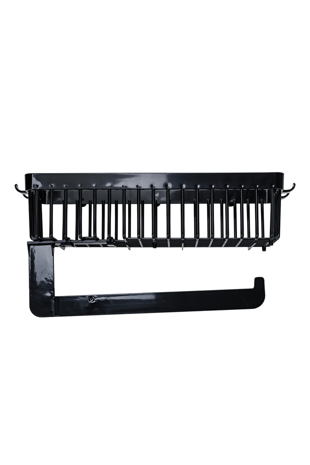 Polypropylene Shelf with Paper Towel Holder – Black/White (Assorted)