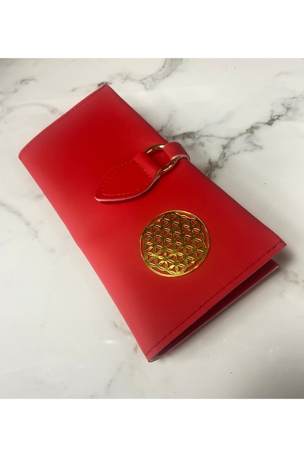Flower of Life Design Abundance Prosperity Luck Will Raise Your Frequency Wallet Red