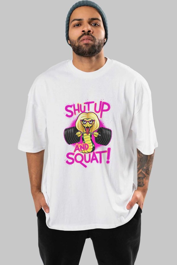 Gym, Sports, Fitness 43 Pre-Printed White Oversized T-Shirt Men's Women's Cotton Crew Neck T-Shirt