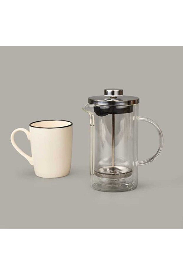 French Press - Şeffaf / Gri - 350 ml - 2