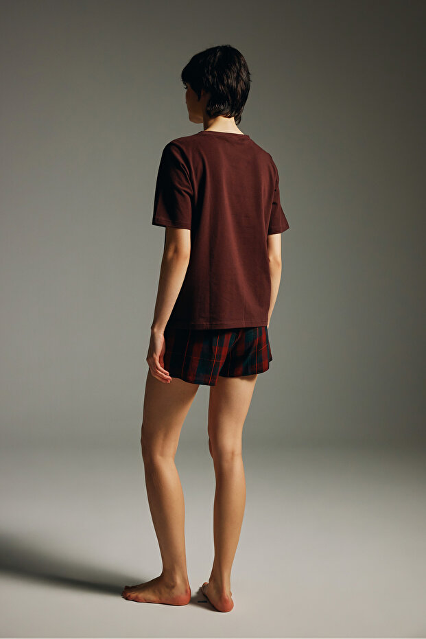 Kadın Dokuma Cepli Şort - 4