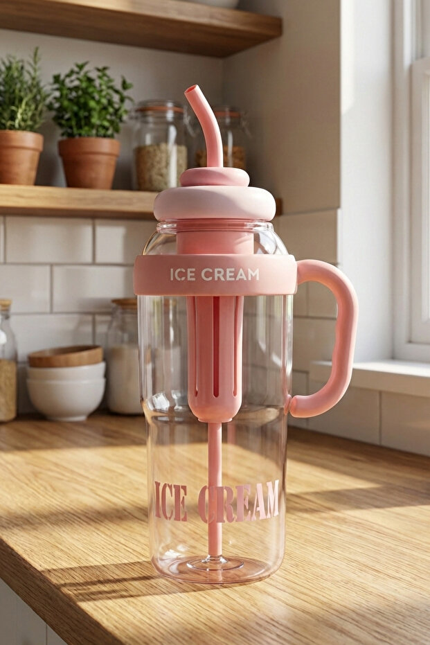 Longinus Bpa-Free Easy-To-Carry Detox Water Bottle with Compartments 1300ml (1.3L) Pink