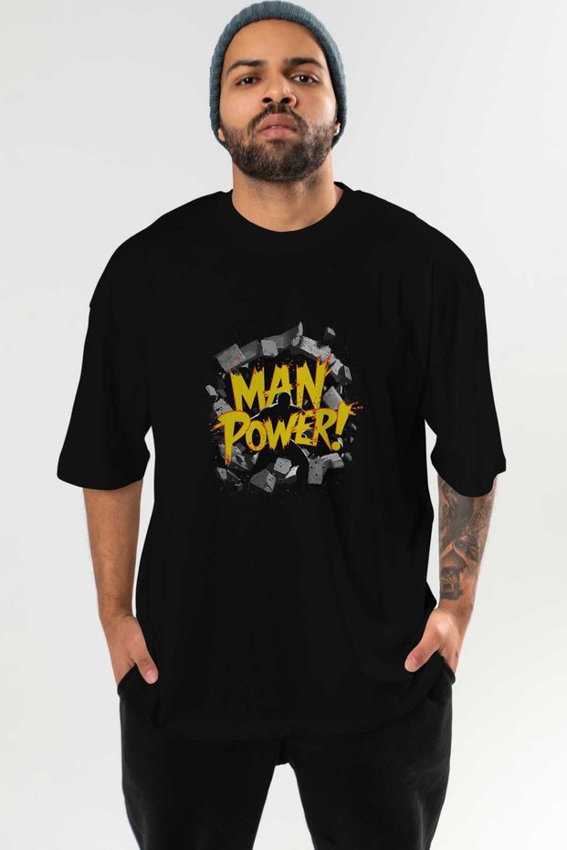 Gym, Sports, Fitness 8 Pre-Printed Black Oversize T-Shirt Men's Women's Cotton Crew Neck T-Shirt