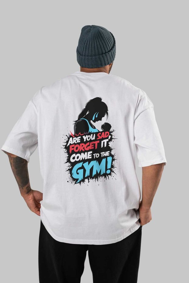 Gym, Sports, Fitness 26 Back Printed White Oversize T-Shirt Men's Women's Cotton Crew Neck T-Shirt