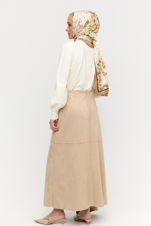 Süet Görünümlü Anvelop Etek - 4