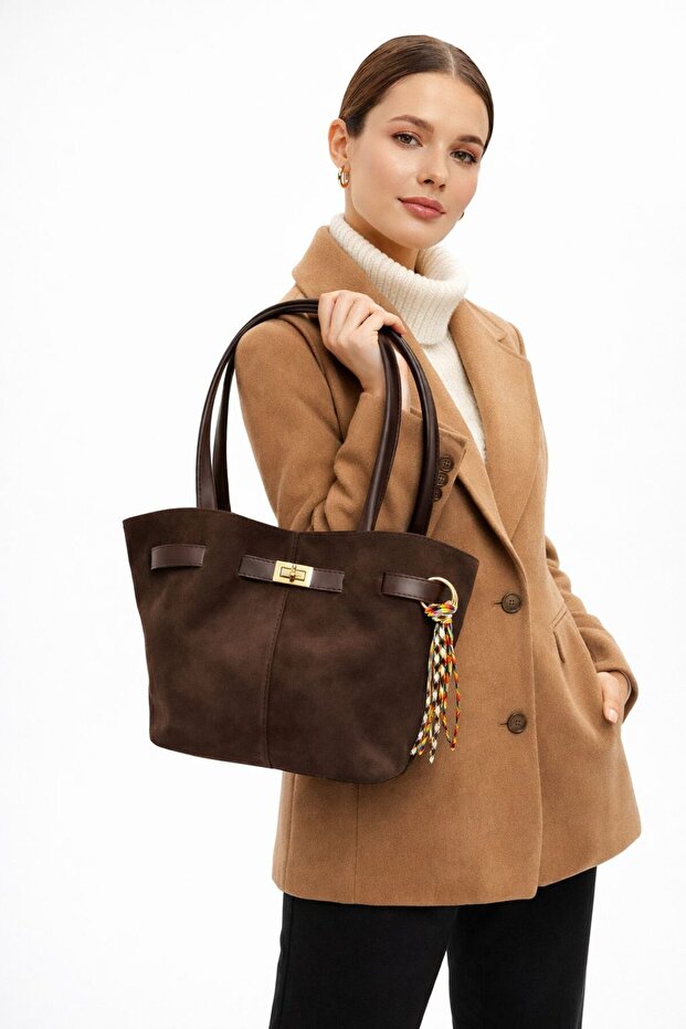 Süet Kadın Çanta - 1