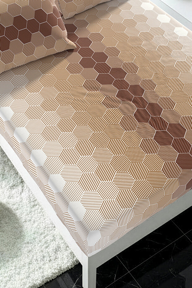 Deep Patterned Elastic Sheet Set - Single/Double/King Size - 4