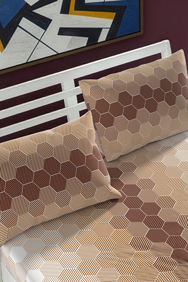 Deep Patterned Elastic Sheet Set - Single/Double/King Size - 5