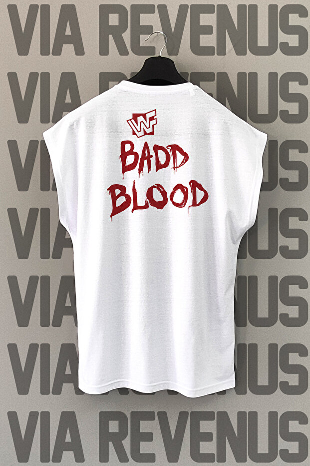 Wf Badd Blood Back Printed Zero Sleeve 100% Cotton Sports Tshirt