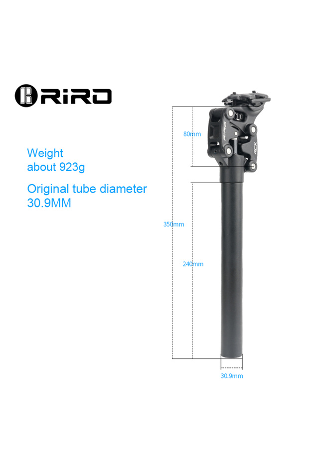 30.9MM RIRO RCX Bicycle Suspension Seatpost Shock Absorber Seat Post 350mm*27.2mm/28.6/30.0/30.4/30.