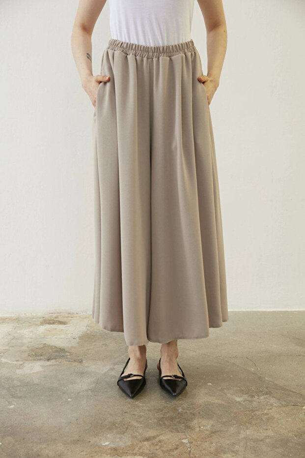 Skirt Trousers - Beige