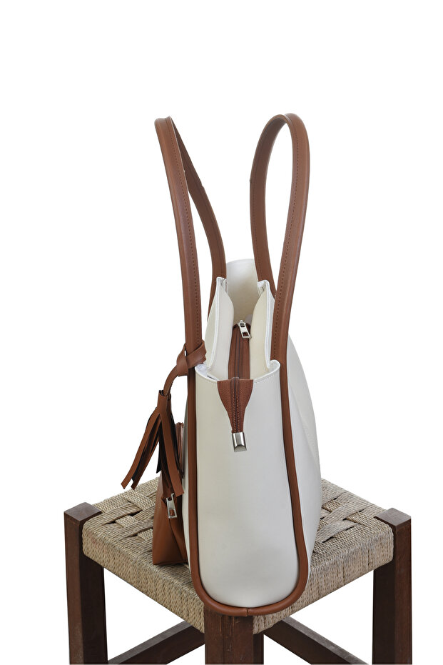 omuz cantası kreme taba - 2