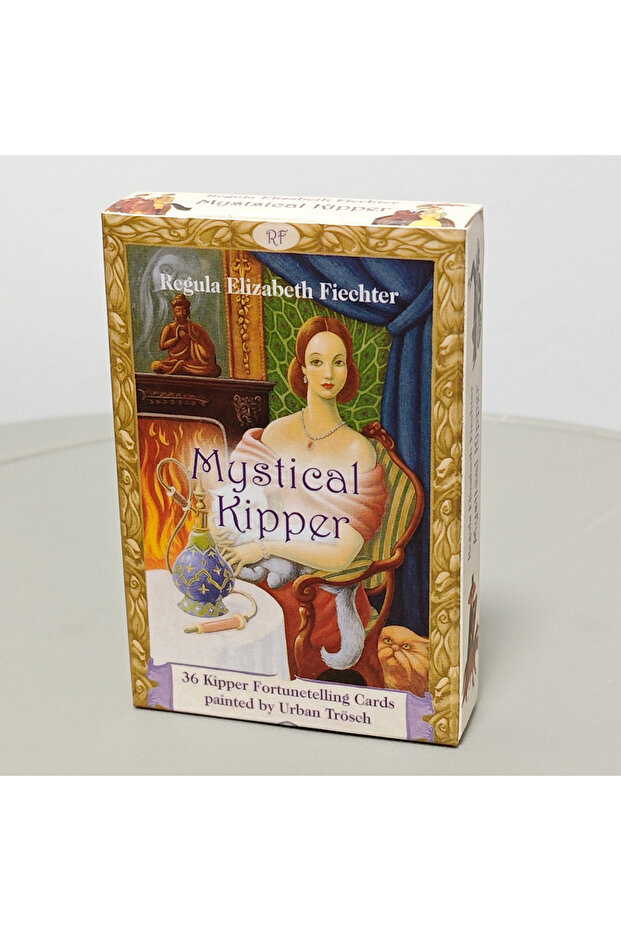 Dark Khaki Mystical Kipper Deck 9*6cm 36 Pcs Oracle Cards with Keywords German System of Fortune Tel