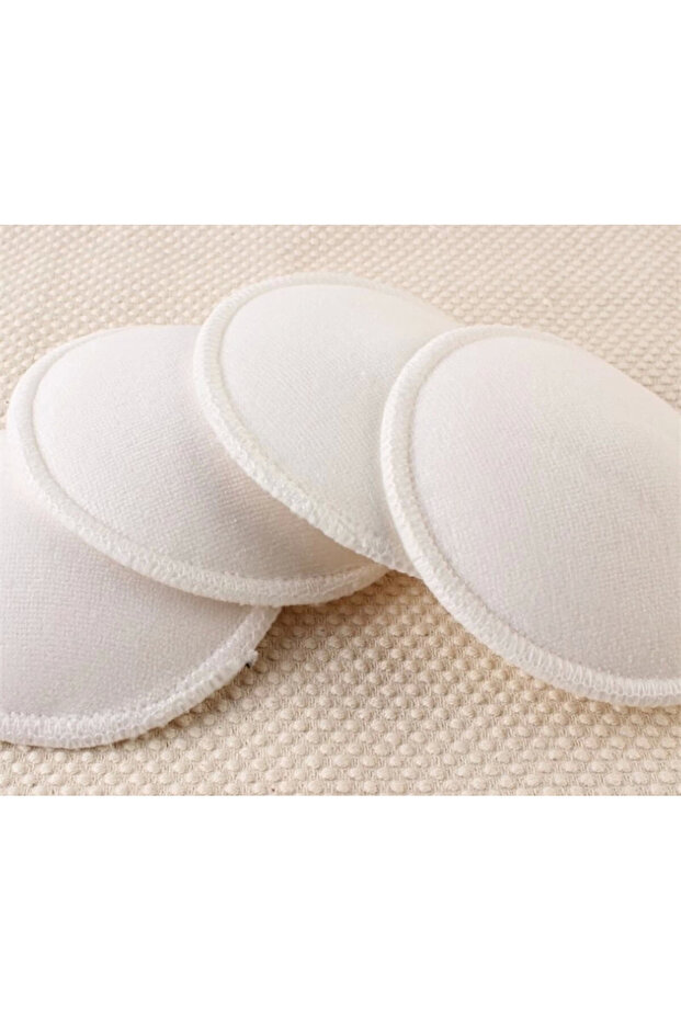 WHITE 4 Pcs New Bamboo Breast Pad Nursing Pads For Mum Washable Waterproof Feeding Pad Bamboo Reusab