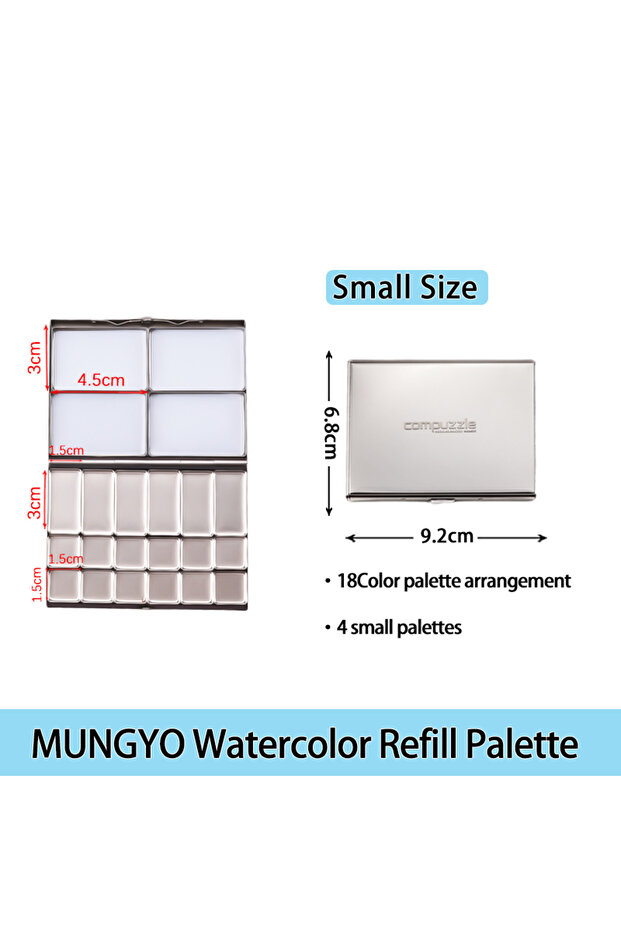 22 Grid Empty Mungyo Watercolor Palette Exquisite Metal Detachable Paint Storage Case Snap-on Design