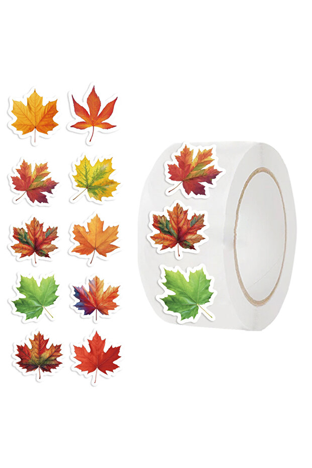 500PCS 500/1000PCS Maple Leaves Roll Stickers Gift Decor DIY Phone Scrapbooking Bottles Waterproof R