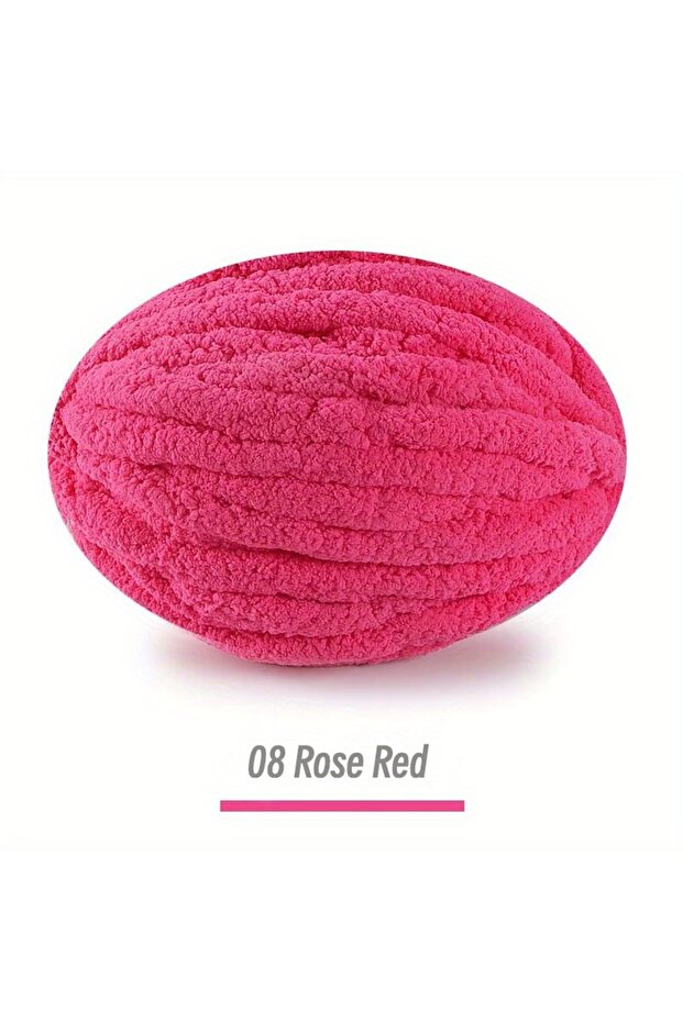 08 Rose Red 250g Extra Thick Ice Yarn Blanket Hand-Knitted DIY Yarn Large Thickness Chenille Cushion