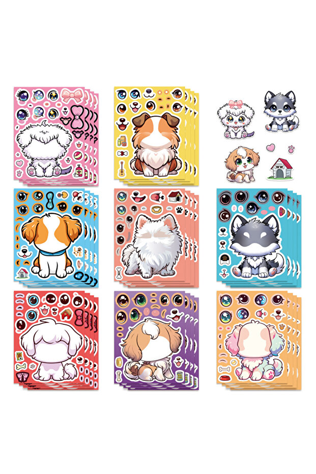 24pcs 8/16/24PCS Cartoon Cute Dog Sticker Decor Phone Tablet Skateboard Waterproof DIY Stationery De