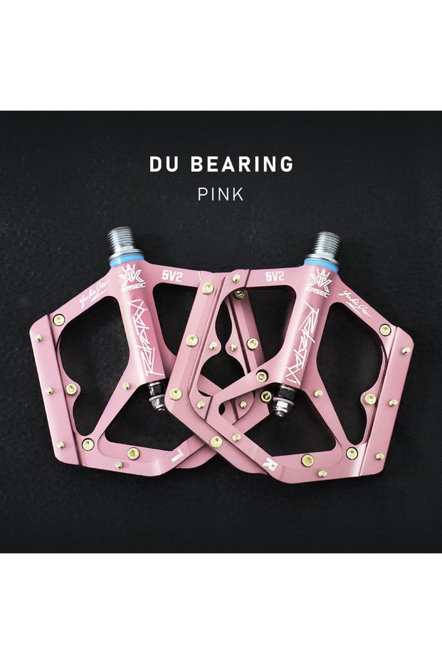 SV2 pink KRSEC DU Bearings Bicycle Pedal CNC Aluminum Alloy Anti Slip MTB Road Bike Pedal Widen Peda