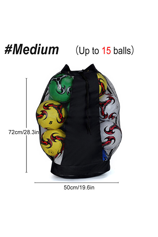 Medium-1Pcs 1PCS Heavy Duty Sports Ball Bag - Thickened Mesh Drawstring Bag for Basketball, Volleyba