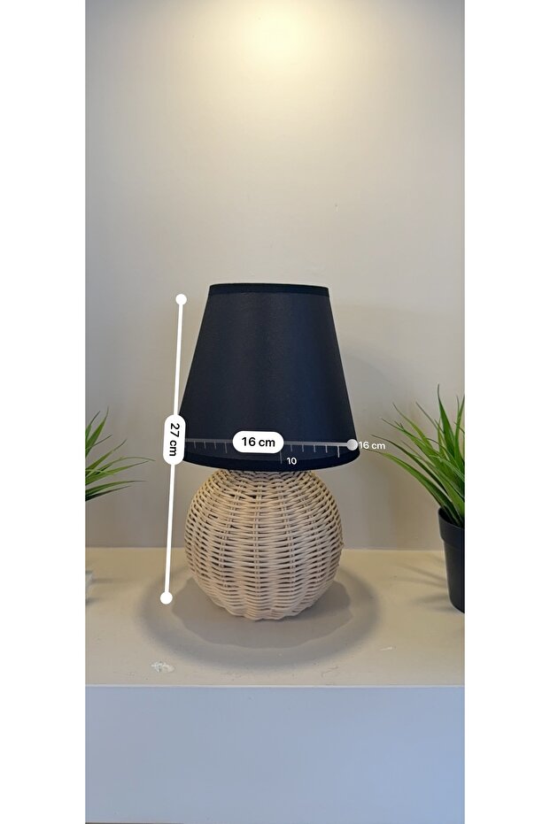 Boheme Abajur Hasır Bambu Gövde E-27 Duy - 2